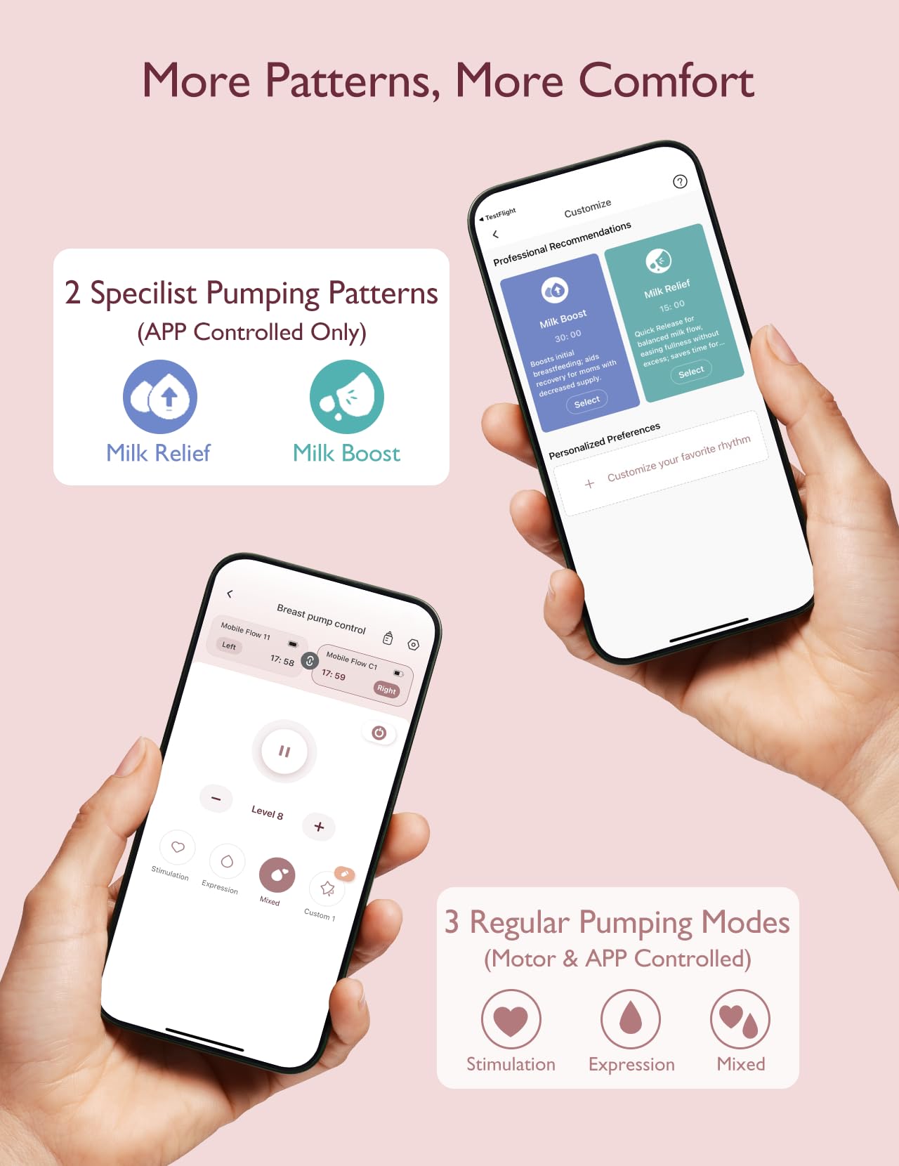 Momcozy Breast Pump Hands Free Mobile Flow | M9, App Discreet Control with Personalized Multi-Modes & 15 Levels, Independent Breastmilk Storage, Wearable Breast Pump M9 24mm, 2 Pack