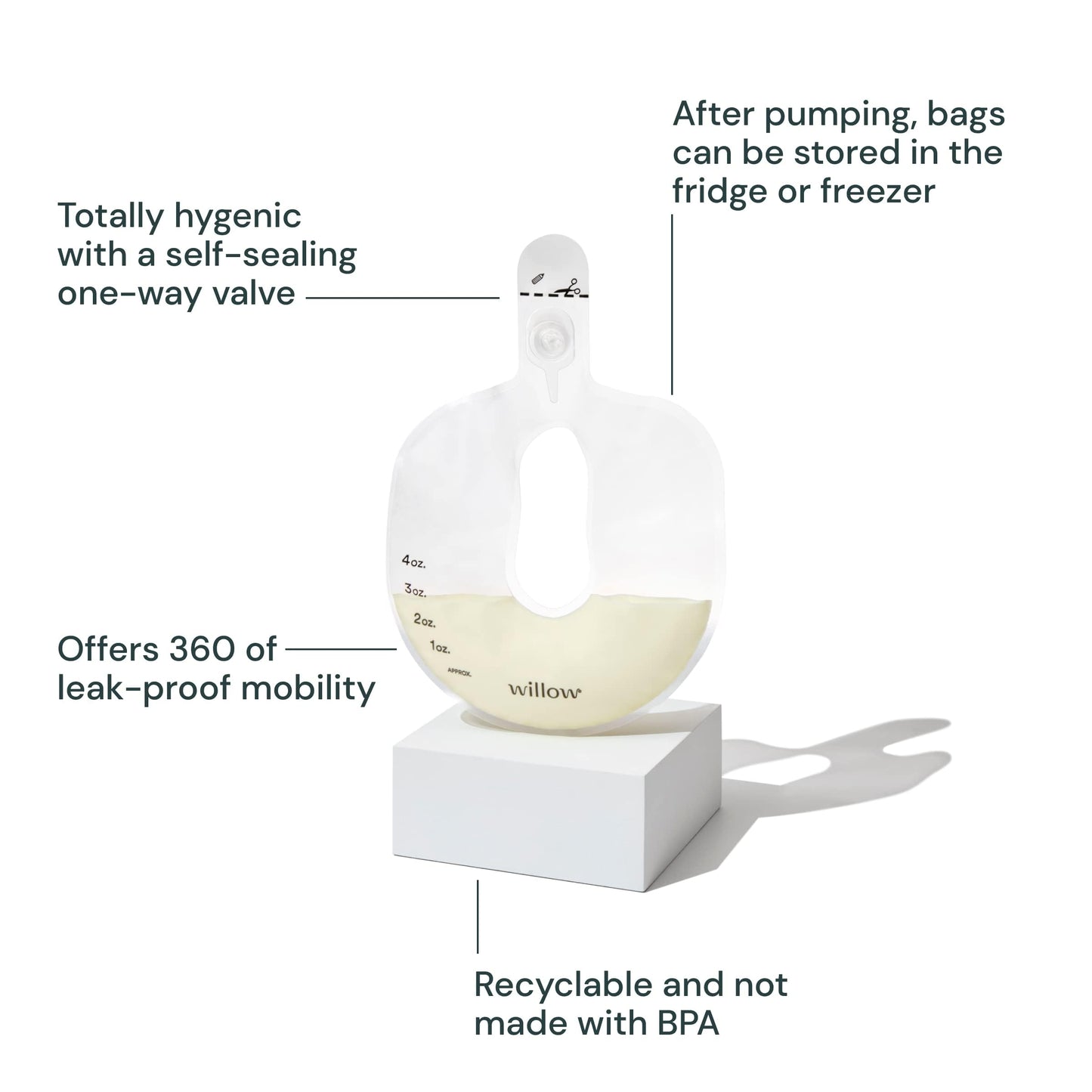 Willow 360 Wearable Double Electric Breast Pump - Wireless App Control Breast Pump with Smart Technology - The only Leak-Proof in Bra Breast Pump