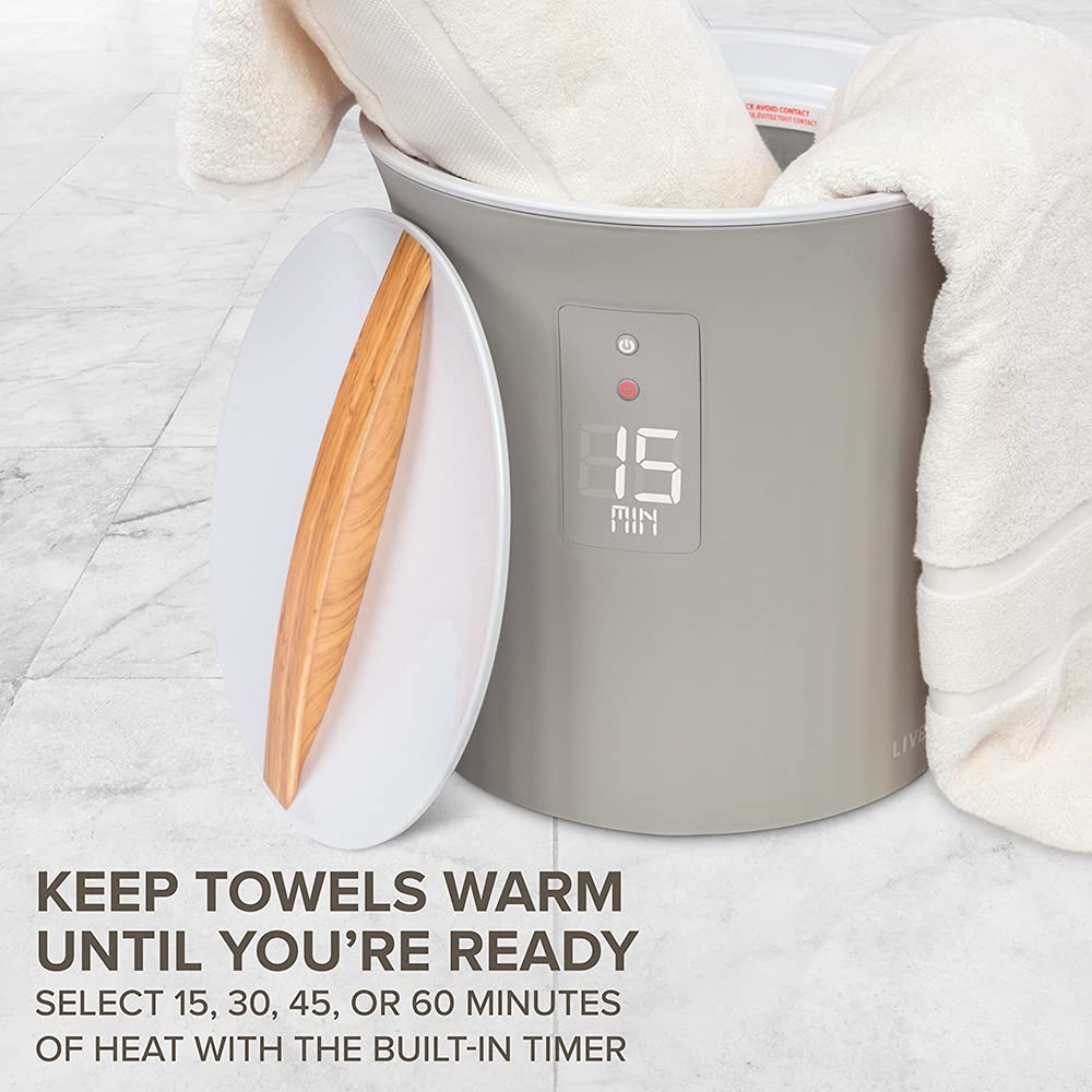 Live Fine Towel Warmer | Bucket Style Luxury Heater with LED Display, Adjustable Timer, Auto Shut-Off | Fits 40” x 70” Oversized Towel