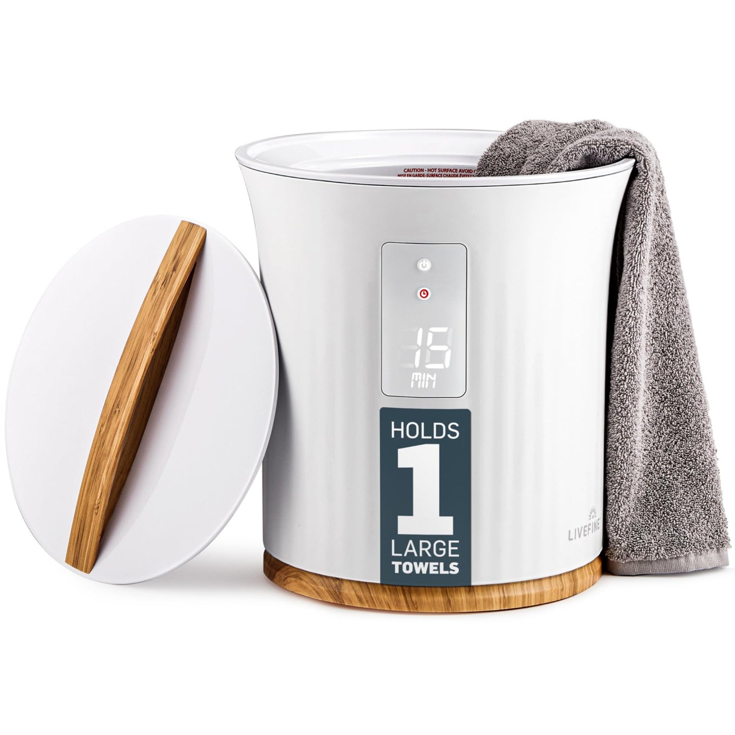 Live Fine Towel Warmer | Bucket Style Luxury Heater with LED Display, Adjustable Timer, Auto Shut-Off | Fits 40” x 70” Oversized Towel