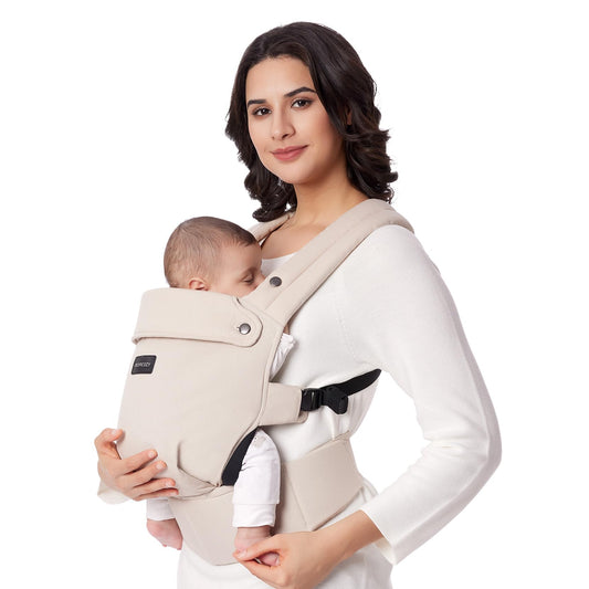 Momcozy Baby Carrier - Ergonomic, Cozy and Lightweight Carrier for 7-44lbs, Effortless to Put On, Ideal for Hands-Free Parenting, Enhanced Lumbar Support, Purehug for Infant to Toddler, Khaki