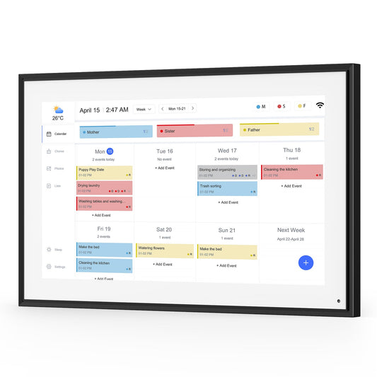 Digital Calendar, Kaclendar 15.6 Inch Electronic Calendar&Chore Chart, Smart Weekly and Monthly Planner+to Do List Notepad, 1920 * 1080P IPS Touchscreen Wall and Desk Calendar for Family Schedules