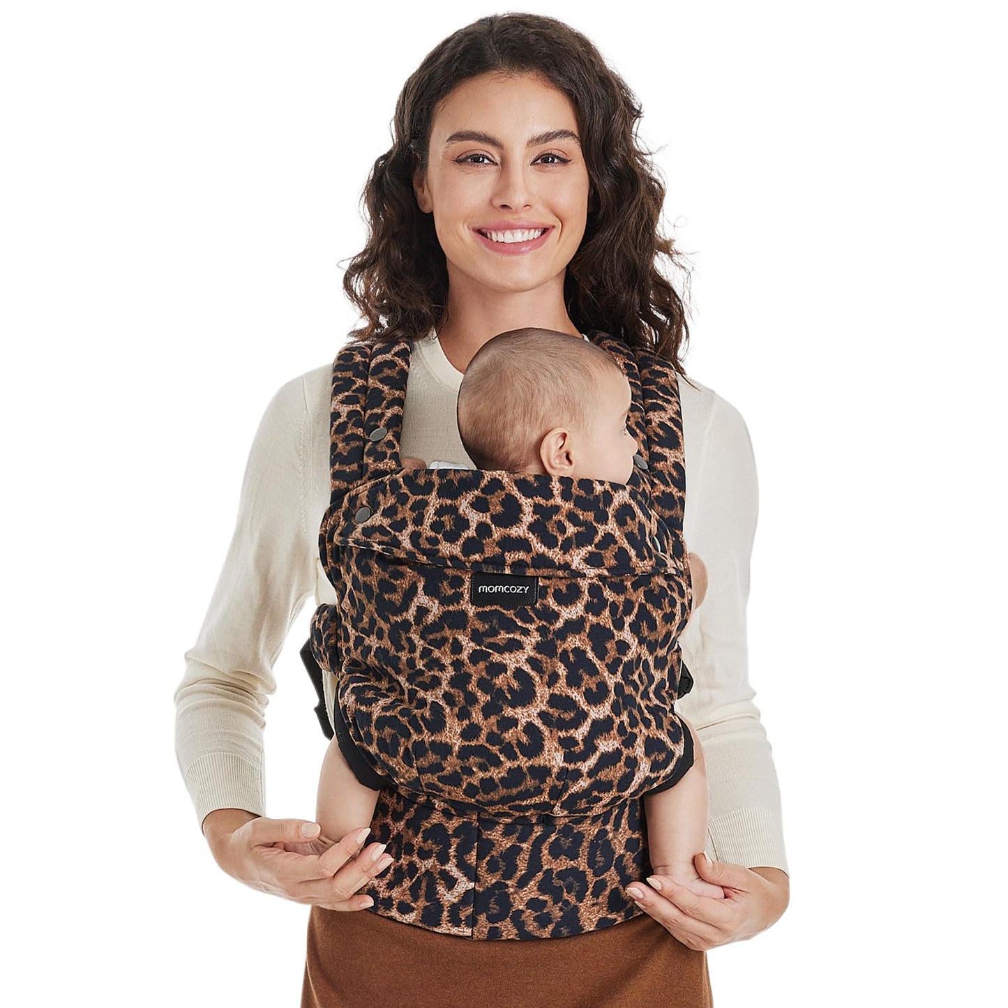 Momcozy Baby Carrier - Ergonomic, Cozy and Lightweight Carrier for 7-44lbs, Effortless to Put On, Ideal for Hands-Free Parenting, Enhanced Lumbar Support, Purehug for Infant to Toddler, Khaki