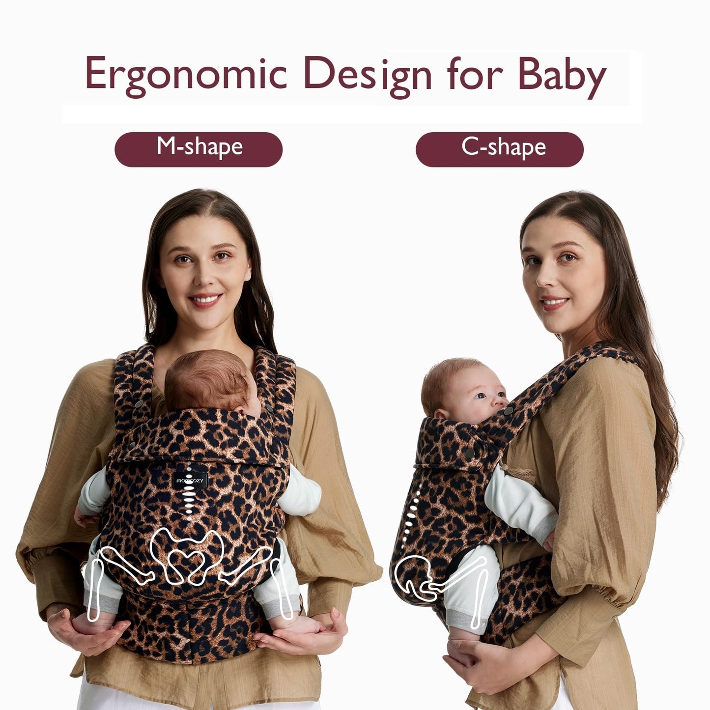 Momcozy Baby Carrier - Ergonomic, Cozy and Lightweight Carrier for 7-44lbs, Effortless to Put On, Ideal for Hands-Free Parenting, Enhanced Lumbar Support, Purehug for Infant to Toddler, Khaki