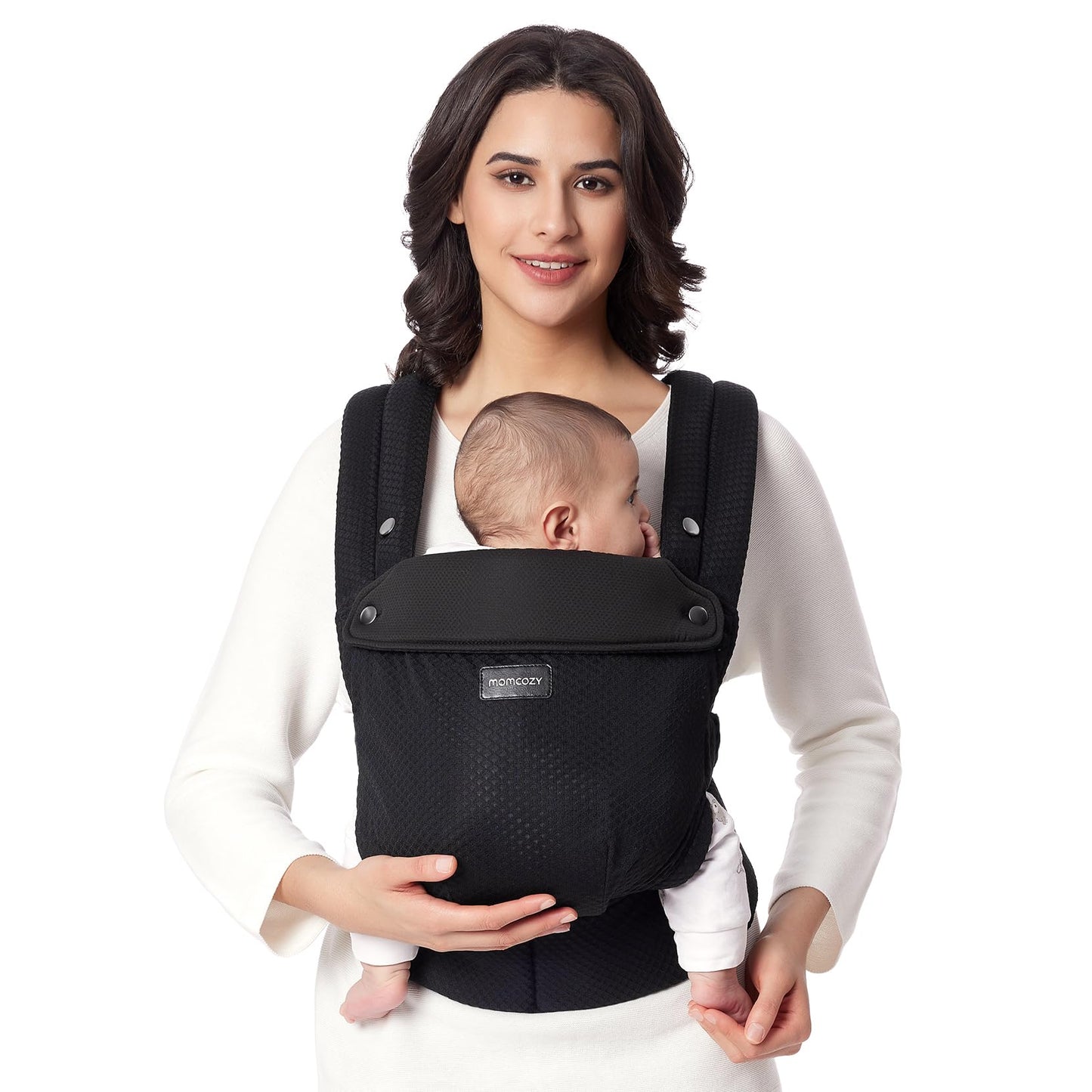 Momcozy Baby Carrier - Ergonomic, Cozy and Lightweight Carrier for 7-44lbs, Effortless to Put On, Ideal for Hands-Free Parenting, Enhanced Lumbar Support, Purehug for Infant to Toddler, Khaki