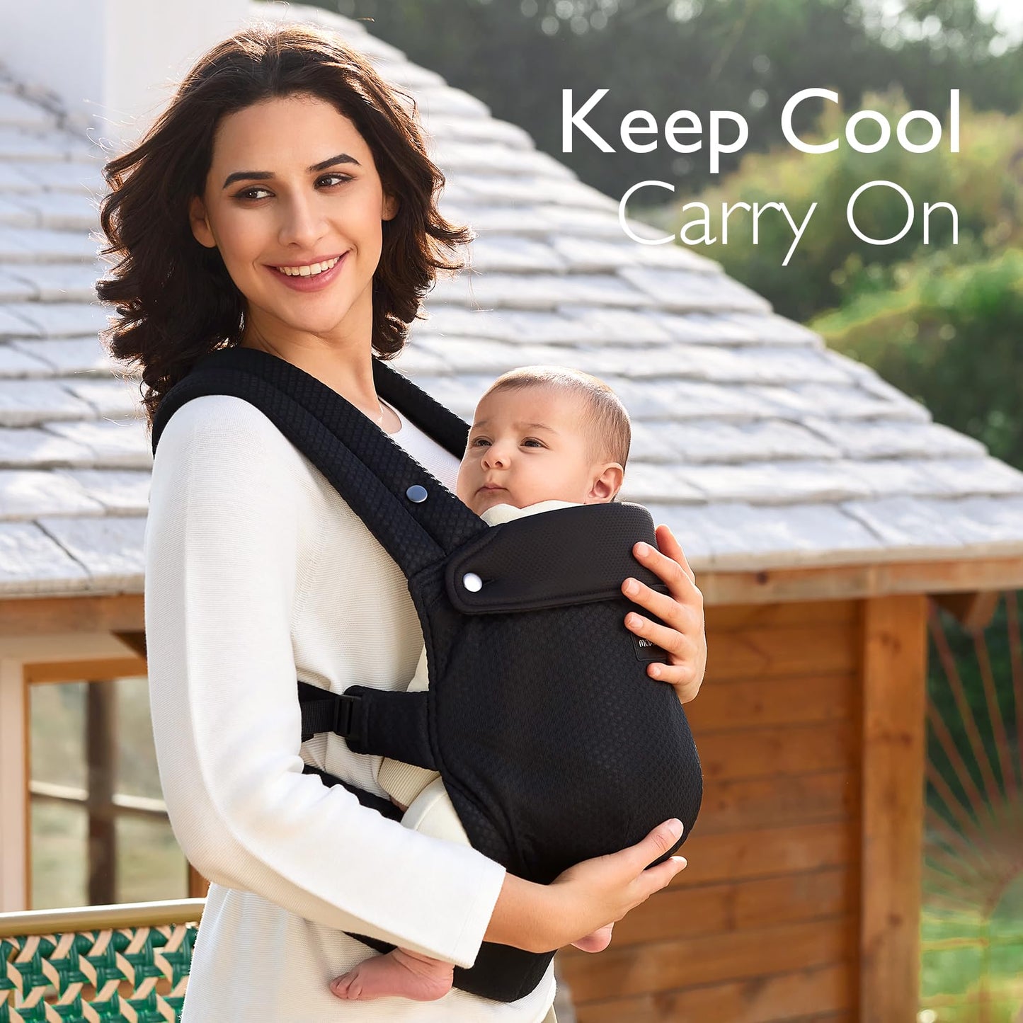 Momcozy Baby Carrier - Ergonomic, Cozy and Lightweight Carrier for 7-44lbs, Effortless to Put On, Ideal for Hands-Free Parenting, Enhanced Lumbar Support, Purehug for Infant to Toddler, Khaki