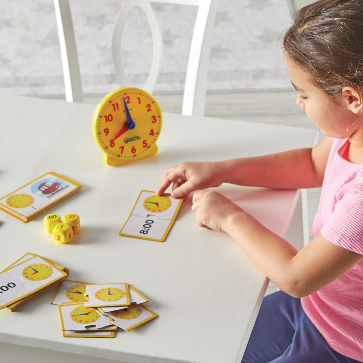 Learning Resources Time Activity Set - 41 Pieces, Ages 5+,Clock for Teaching Time, Telling Time, Homeschool Supplies, Montessori Clock