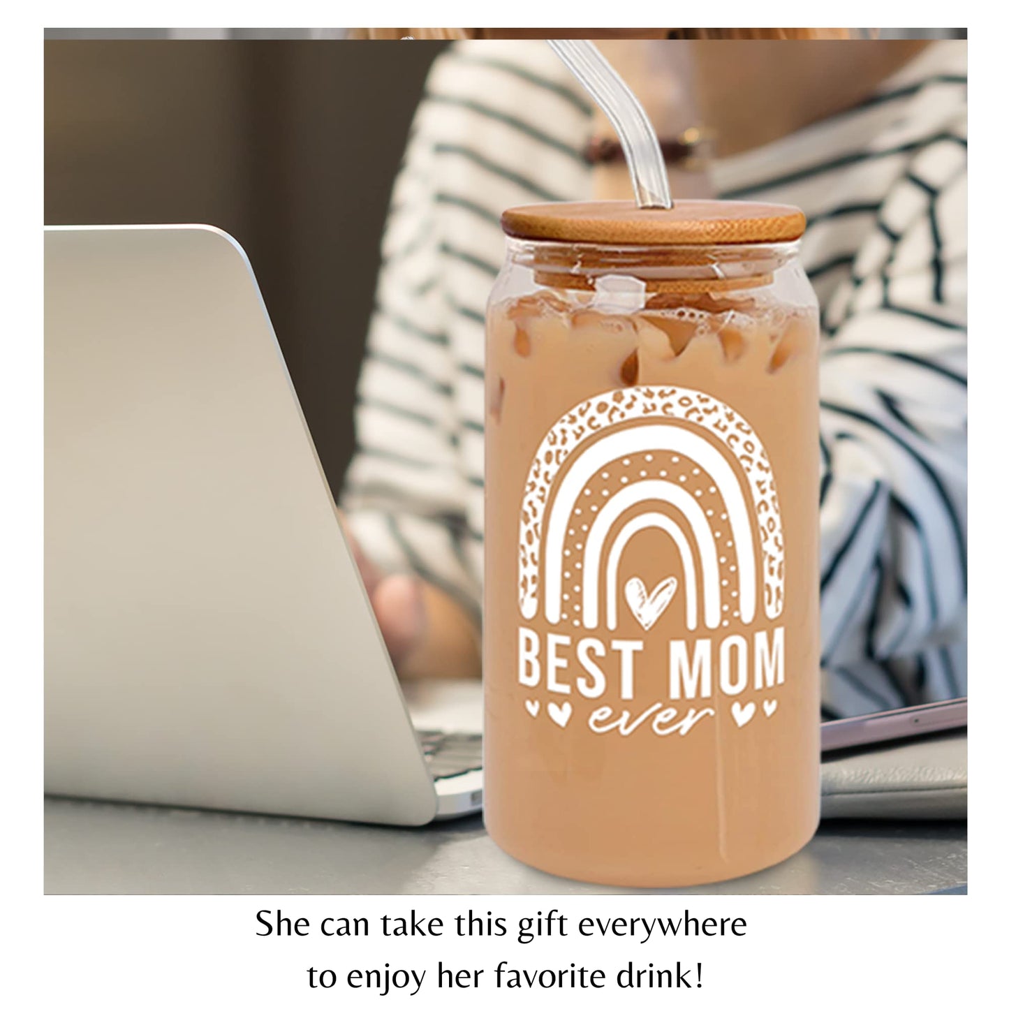 Gifts for Mom from Daughter Son - Mom Gifts for Christmas, Mom Christmas Gifts, Christmas Gifts for Mom Wife - Mom Birthday Gifts, Birthday Gifts for Mom - New Mom Gifts for Women - 16 Oz Can Glass