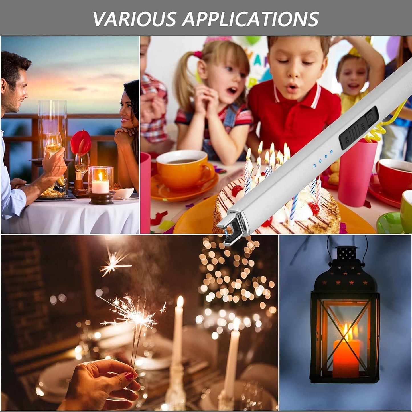 MEIRUBY Lighter Electric Candle Lighter, Stocking Stuffers for Adults Women Men Wife Sister Friend, Birthday for Women Mom, Rechargeable USB Lighter Arc Lighters for Candle Camping BBQ