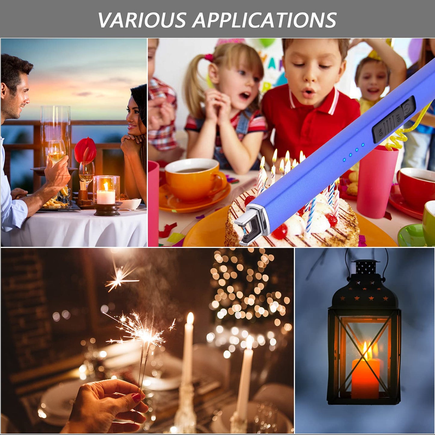 MEIRUBY Lighter Electric Candle Lighter, Stocking Stuffers for Adults Women Men Wife Sister Friend, Birthday for Women Mom, Rechargeable USB Lighter Arc Lighters for Candle Camping BBQ