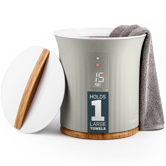 Live Fine Towel Warmer | Bucket Style Luxury Heater with LED Display, Adjustable Timer, Auto Shut-Off | Fits 40” x 70” Oversized Towel