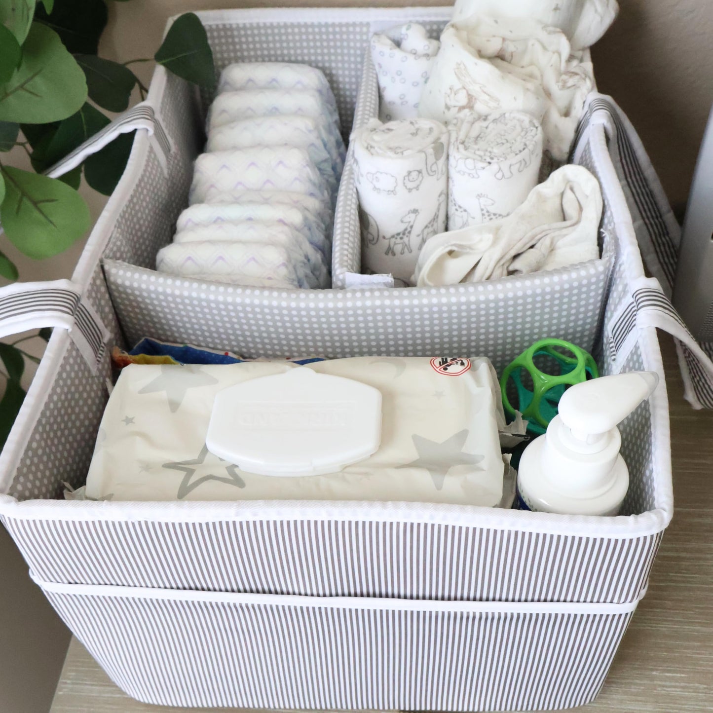 Lily Miles Baby Diaper Caddy - Large Organizer Tote Bag for Baby essentials Boy or Girl - Baby Shower Basket - Nursery Must Haves - Registry Favorites - Newborn Caddie Car Travel