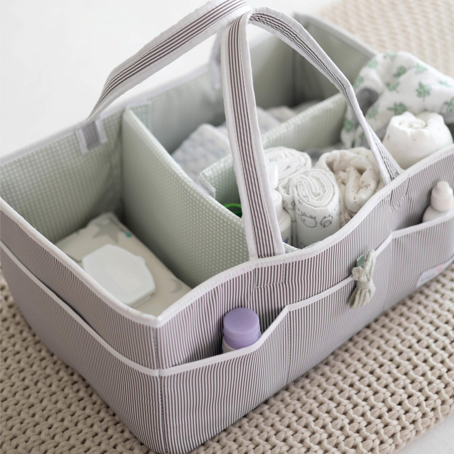 Lily Miles Baby Diaper Caddy - Large Organizer Tote Bag for Baby essentials Boy or Girl - Baby Shower Basket - Nursery Must Haves - Registry Favorites - Newborn Caddie Car Travel