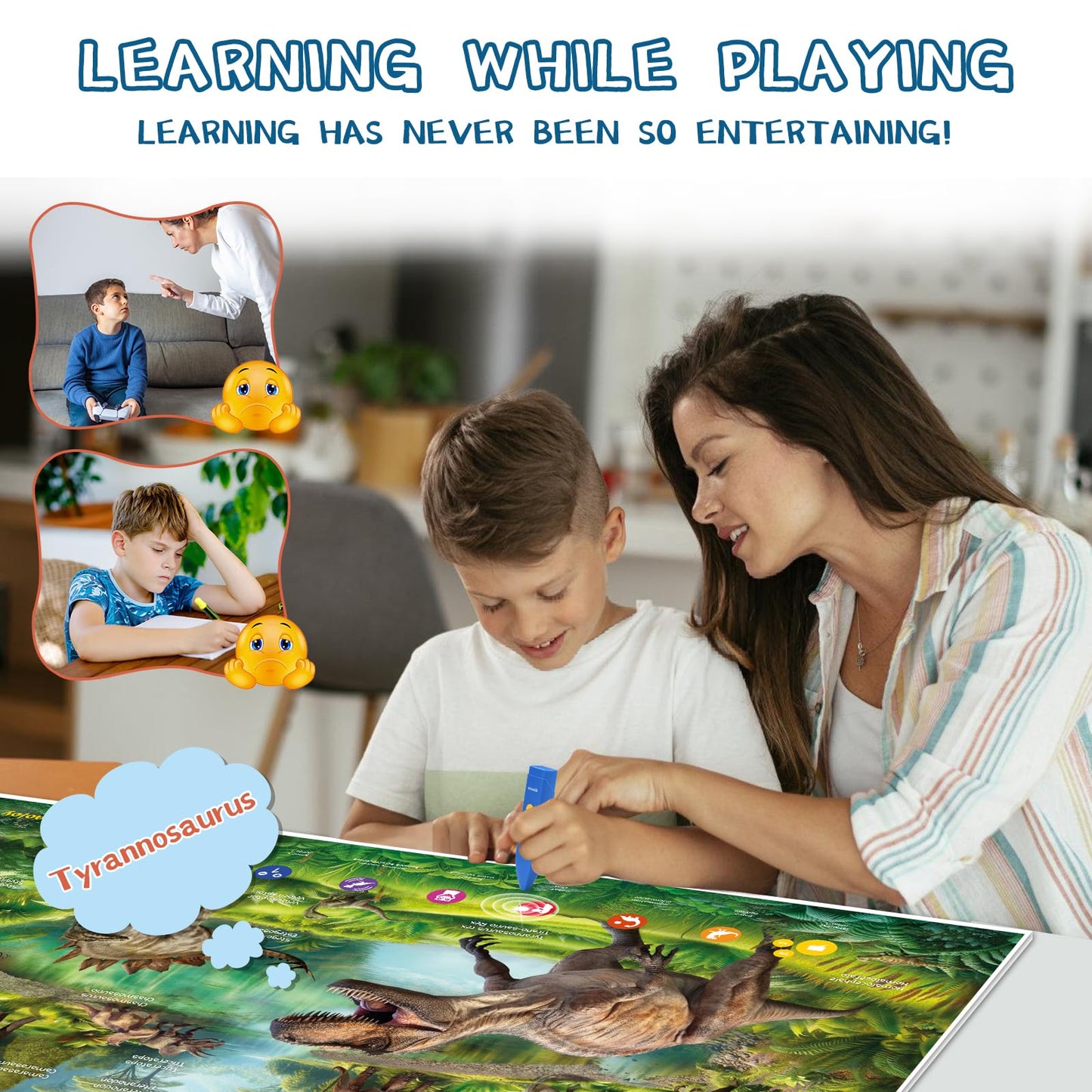 Bilingual Interactive for Kids Talking USA Map Solar System Poster for Kids Learning and Educational Toys,Talking Educational Toy for Ages 3 to 12 Years Old Girls/Boys,Learning Chart for Preschool