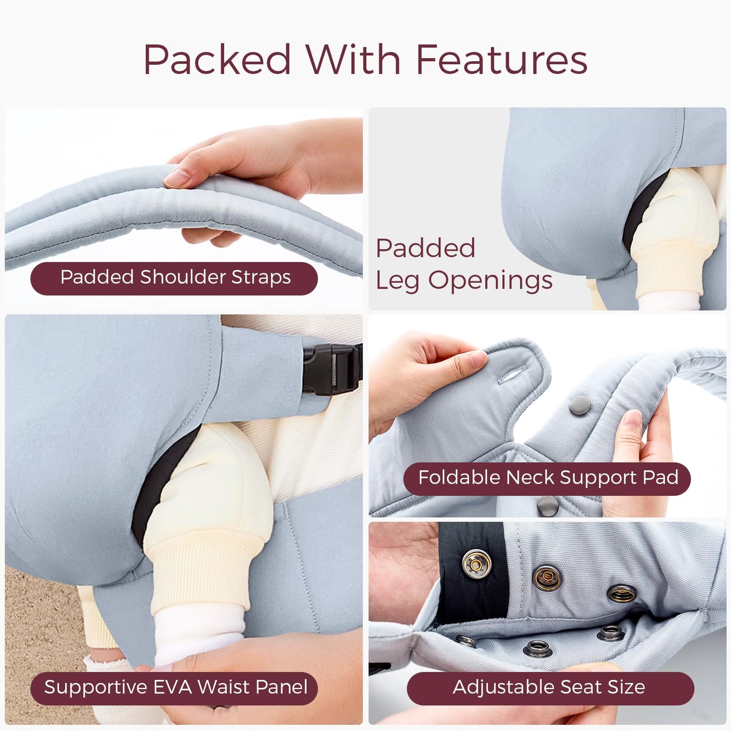 Momcozy Baby Carrier - Ergonomic, Cozy and Lightweight Carrier for 7-44lbs, Effortless to Put On, Ideal for Hands-Free Parenting, Enhanced Lumbar Support, Purehug for Infant to Toddler, Khaki