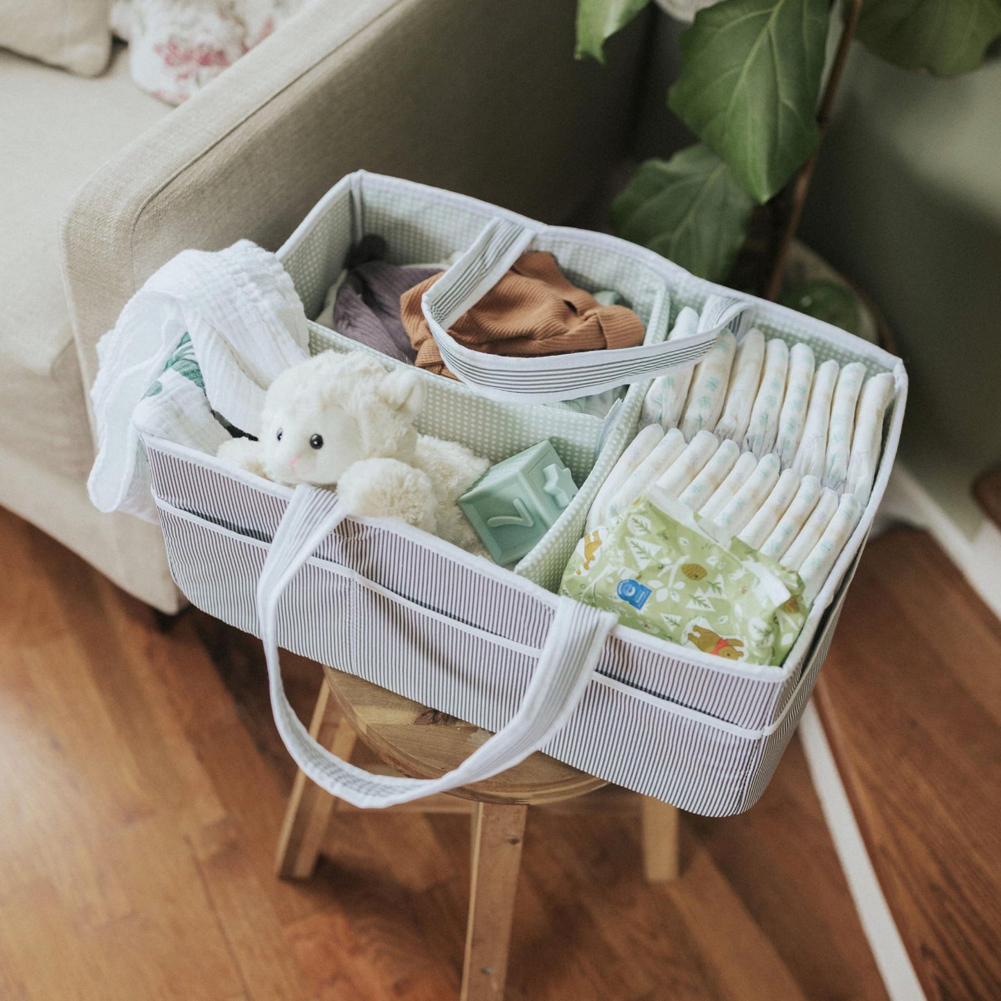 Lily Miles Baby Diaper Caddy - Large Organizer Tote Bag for Baby essentials Boy or Girl - Baby Shower Basket - Nursery Must Haves - Registry Favorites - Newborn Caddie Car Travel