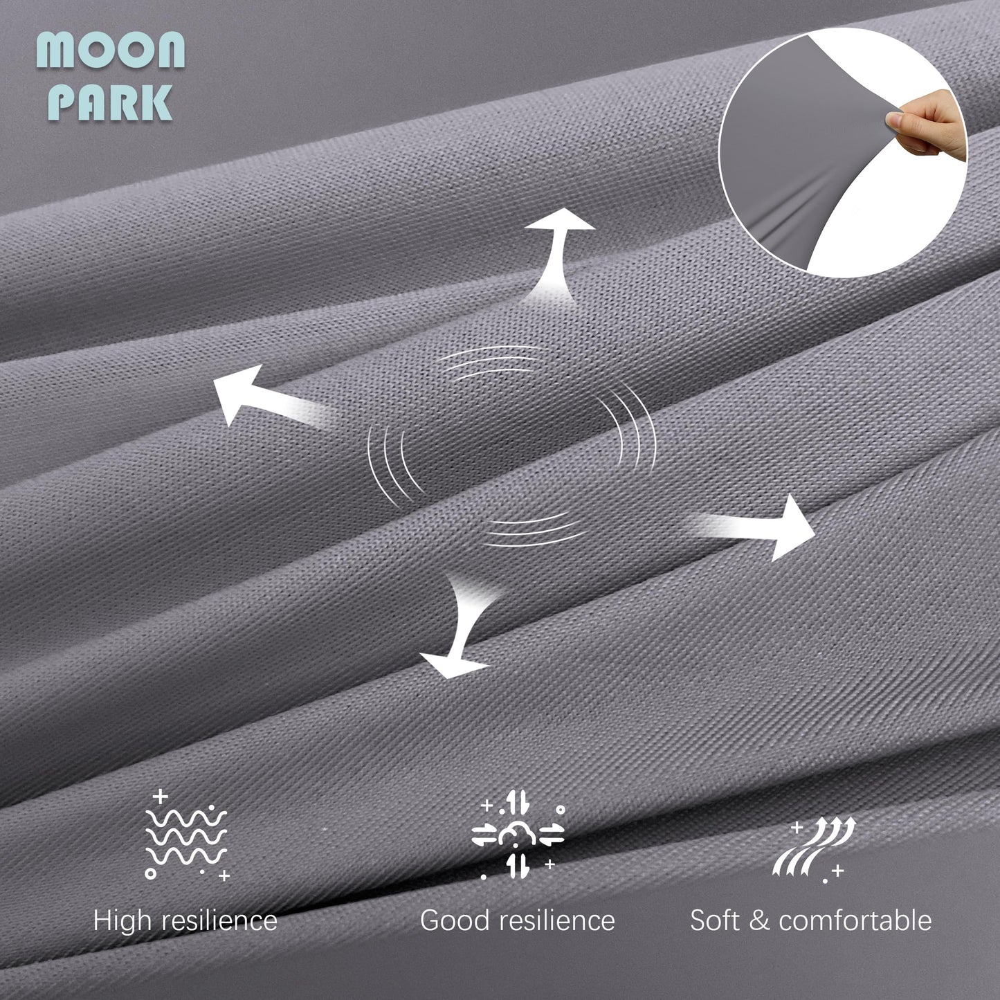 MOON PARK Pregnancy Pillows for Sleeping - U Shaped Full Body Maternity Pillow with Removable Cover - Support for Back, Legs, Belly, HIPS - 57 Inch Pregnancy Pillow for Women - Grey