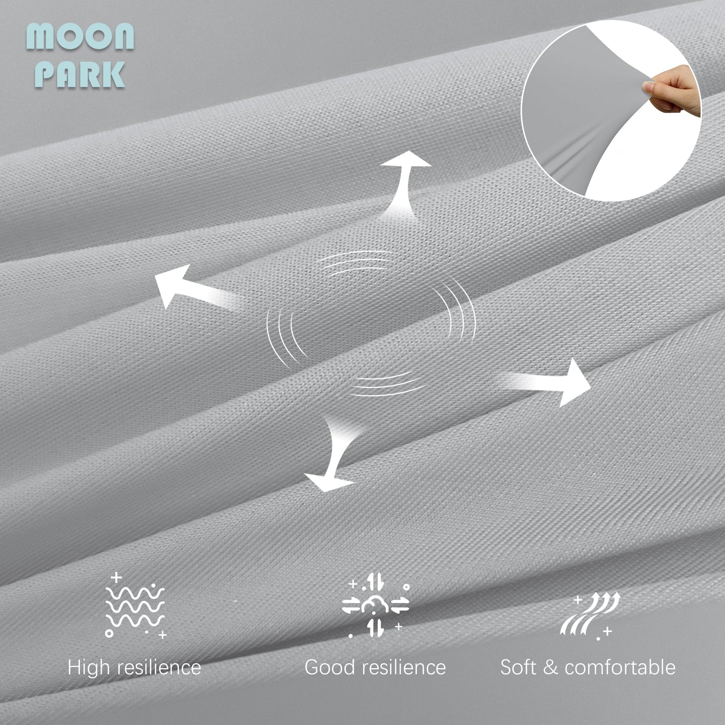 MOON PARK Pregnancy Pillows for Sleeping - U Shaped Full Body Maternity Pillow with Removable Cover - Support for Back, Legs, Belly, HIPS - 57 Inch Pregnancy Pillow for Women - Grey